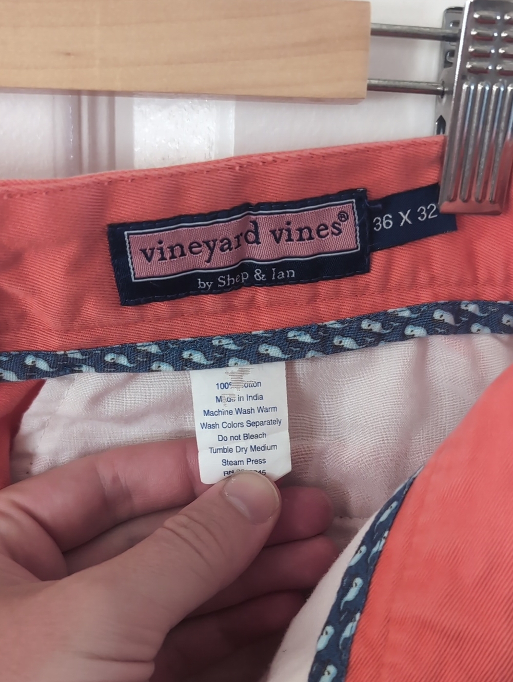 36x32 Vineyard Vines Men’s Chino Pants Coral Khaki Pink - Wide Leg - Picture 2 of 5